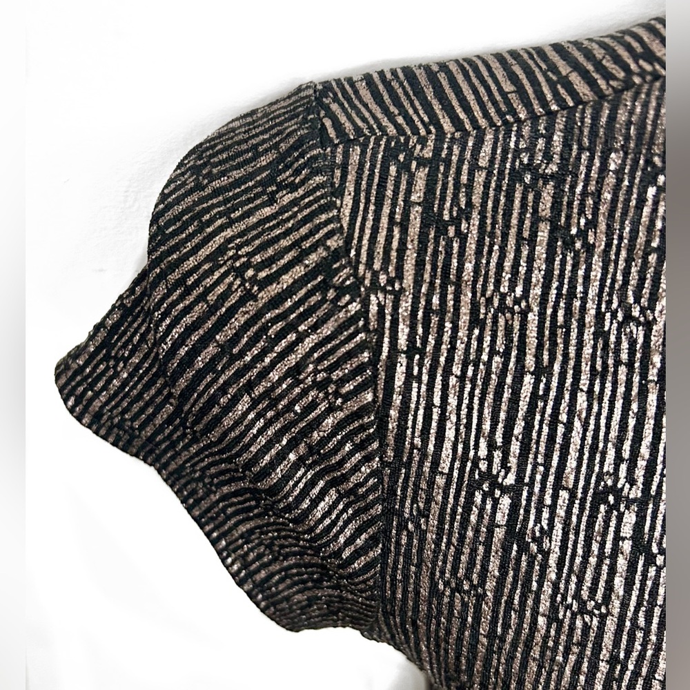 Gorgeous  Stella Luce Metallic Ribbed Cap-Sleeve Midi Dress *NWOT - Picture 13 of 14